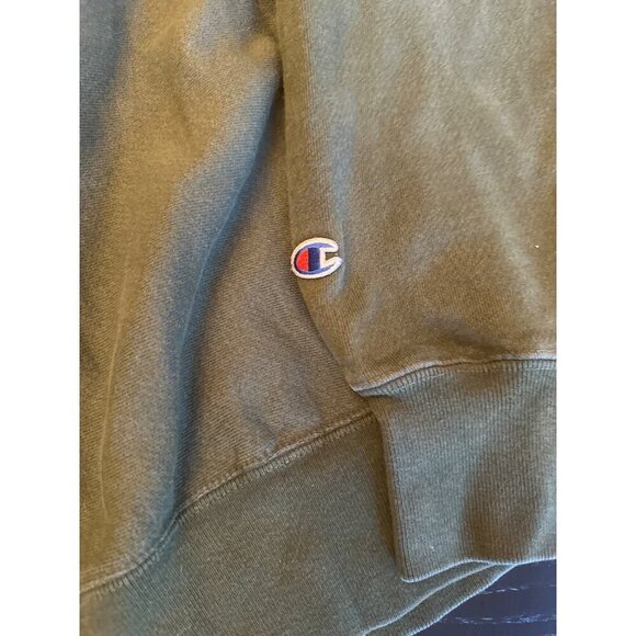 Champion Medium Olive Green Reverse Weave Crewneck Sweatshirt - Picture 4 of 5